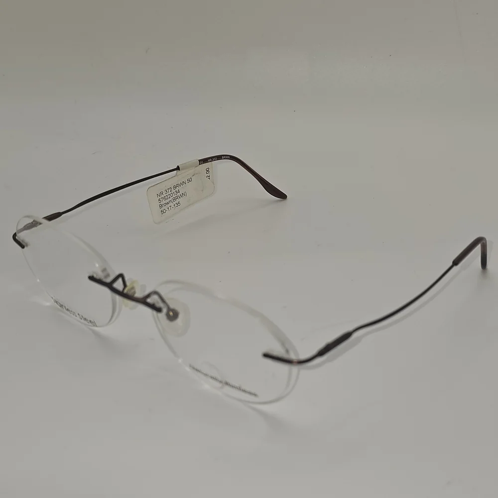 Naturally‎ Rimless NR 372 Eyeglasses Frame 50-17-135 Brown